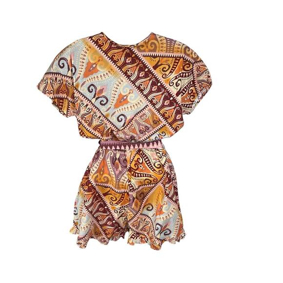 Industry Republic Clothing Geometric 100% Cotton Romper In Aztec Multi Large - Picture 4 of 10